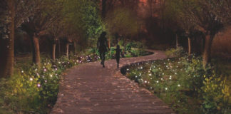 Το πρώτο πάρκο που φωτίζεται από φυτά, στην Ολλανδία WOMAN IN THE PARK